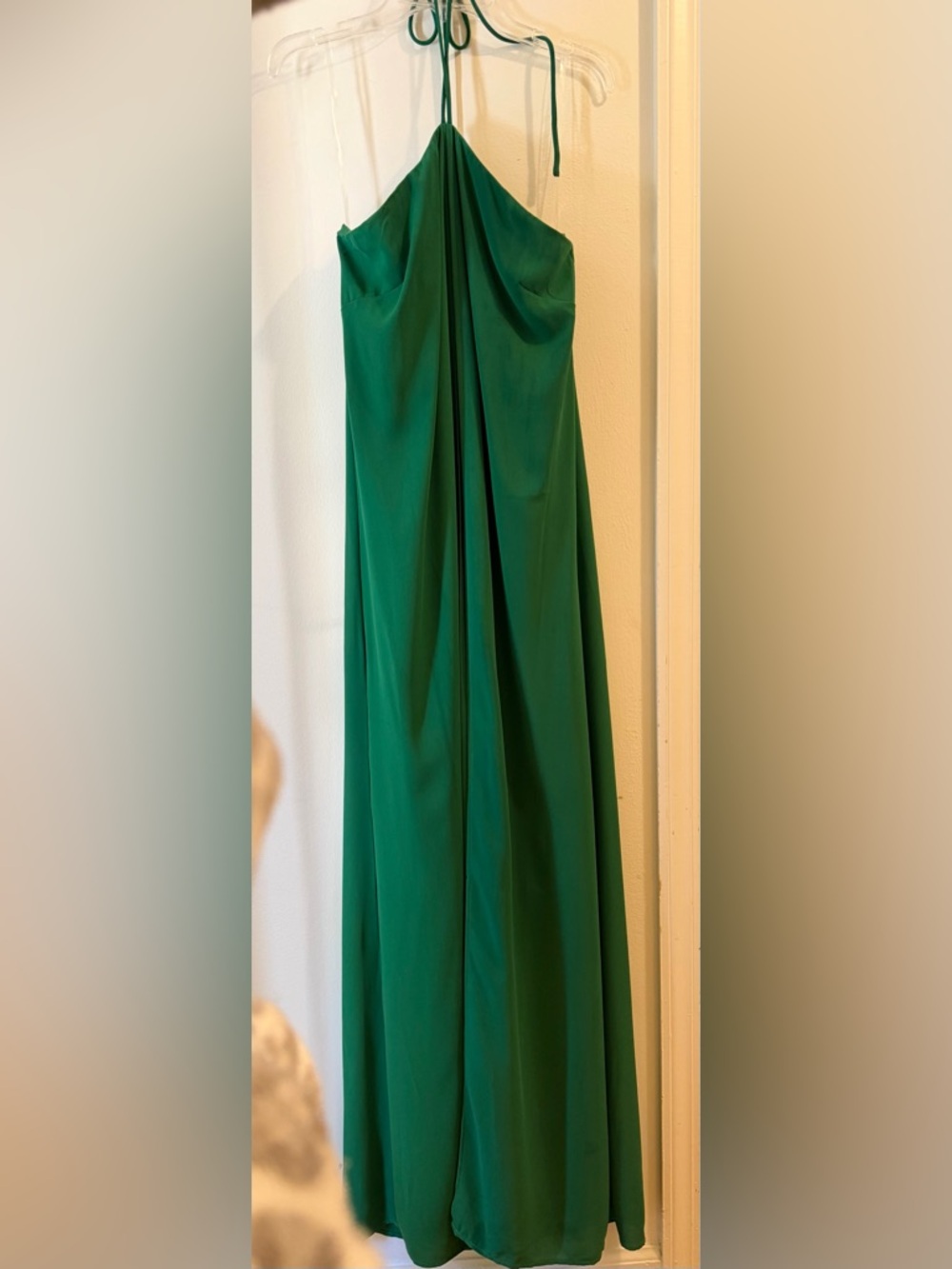Main Strip Emerald Green Halter Maxi Dress Jumpsuit
